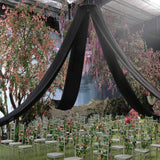 120 Wide (10ft Wide) x 1 Yard Roll Black Sheer Voile Chiffon Fabric Perfect for Draping Panels and Masking for Weddings & E