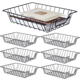 Yeaqee 6 Pcs Letter Tray Wire Paper Trays Stackable File Desk Organizer Metal File Paper Holder Basket for Desk Desktop Letter S
