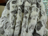 Plutus Brands Rabbit Fur Throw Pillow, 60 X 96, Ivory/Gray