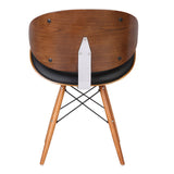 Armen Living Cassie Dining Chair In Black Faux Leather And Walnut Wood Finish 20D X 21W X 31H In