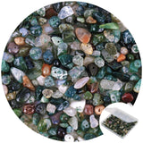 456 PCs Natural Chip Stone Beads, 5-8mm Irregular Multicolor Gemstones Loose Crystal Healing Moss Agate Rocks with Hole for Jewe