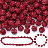 150 Pcs Dark Red Rhinestone Beads for Jewelry Making, Sparkle Crystal Clay Christmas for Bracelet Baseball Necklace Earring Craf