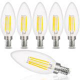 comzler E12 LED Candelabra Bulb Dimmable, Chandelier Light Bulb 4000K Neutral White,40W Equivalent,Type B Ceiling Fan Bulbs,C35 