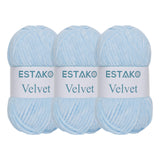 Estako Velvet (3- Skeins Pack) Chenille Blanket amigurumi Yarn for Crocheting and Knitting Super Bulky 3x100 gr (3x132 yds) (122