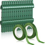 Tatuo Floral Boutonniere Magnets Corsage Brooches Magnet and 2 Rolls 1/2 Inch x 30 Yards Green Floral Wrapping Tape for Handmade