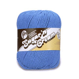 Lily Sugar N Cream Super Size Solid Yarn, 4oz, Gauge 4 Medium, 100% Cotton Blueberry Machine Wash & Dry