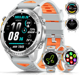 PODOEIL Military Smart Watch for Men with GPS, 1.43 AMOLED Smart Watch with Bluetooth Call, 5ATM Waterproof, 170+ Sports Modes, 