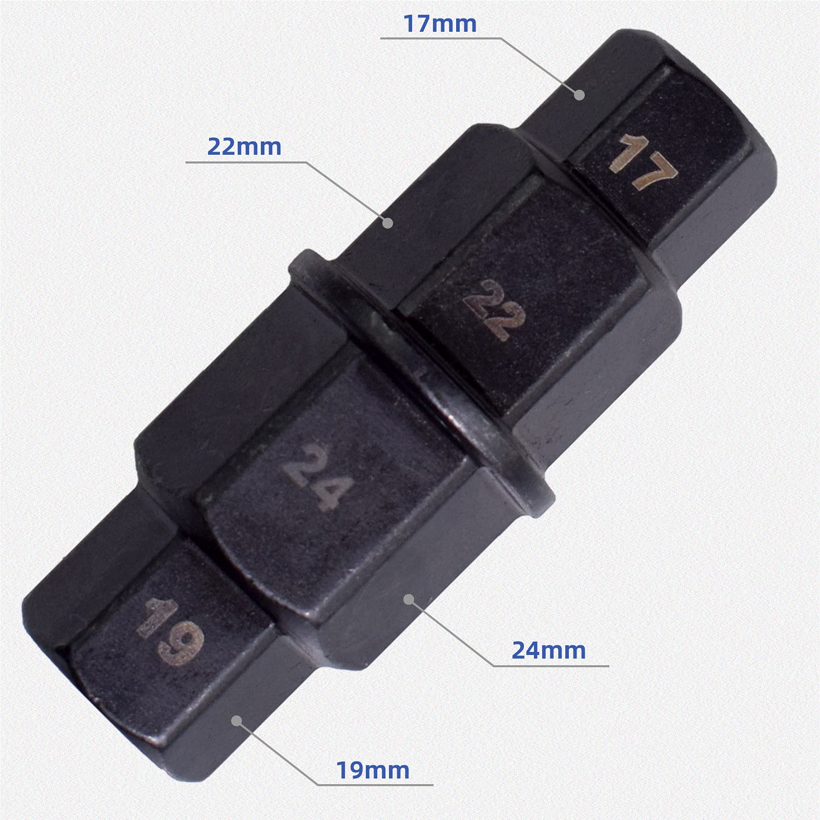 Alltooetools Motorcycle Front Rear Wheel Axle Hex Spindle Driver Socket Tool 17/19/22/24mm