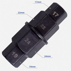 Alltooetools Motorcycle Front Rear Wheel Axle Hex Spindle Driver Socket Tool 17/19/22/24mm