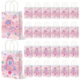 Geyoga 24 Pcs Pink Outer Space Party Favor Bags Space Goodie Gift Bags with Handles Galaxy Rocket Treat Party Supplies Two The M