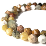 ABCGEMS Nevada Golden Sage Agate Beads with Dendritics (A Mesmerizing Cutting Technique that Illuminates The Brilliance of Each 