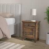 Jofran Artisan'S Craft Farmhouse Distressed 20 End Table Nightstand With Storage Cabinet, Dakota Oak