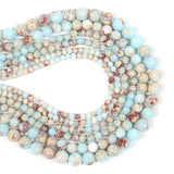 malahill Gemstone Beads for Jewelry Making, Sold per Bag 5 Strands Inside, Blue Agalmatolite Synthetic 8mm