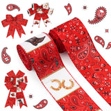 ALIBBON 2 Rolls 2.55 Yd Bandana Ribbon Red Bandana Floral Wired Ribbon Paisley Western Cowboy Fabric Ribbon for Farmhouse Sp