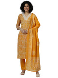 Libas Women'S Pure Cotton Kurta Set (48896_Mustard