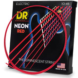 DR NRE10 Strings Hi-Def Neon Red Electric Medium