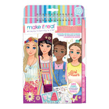 Make It Real Fashion Design Sketchbook: Blooming Vibes Fashion Sketchbook for girls Kids Fashion Design Kit Fashion Desi