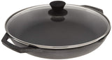 Lodge Seasoned Cast Iron 12 Inch Everyday Pan with Tempered Glass Lid, Black, 1 EA