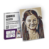 QBRIX Framed Diamond Art from Any Photo - Custom Diamond Painting Kit for Adults - Personalised Gem Art - DIY Craft Kit for Adul