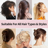 VinBee Metal Hair Clips for Women Hair Claw Clips Medium for Thick Hair 3 Pack (Silver + Gold + Rose Gold)