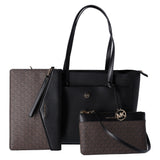 Michael Kors Maisie Large Pebbled Leather 3IN1 Tote Bag (Black Brown Multi)