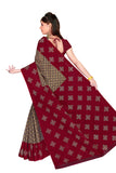 Tamaira Fashion Womens Plain Weave Cotton Saree (973_Brown)