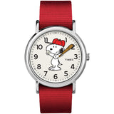 Timex Unisex TW2R41400 Weekender 38mm Peanuts Snoopy Nylon SlipThru Strap Watch