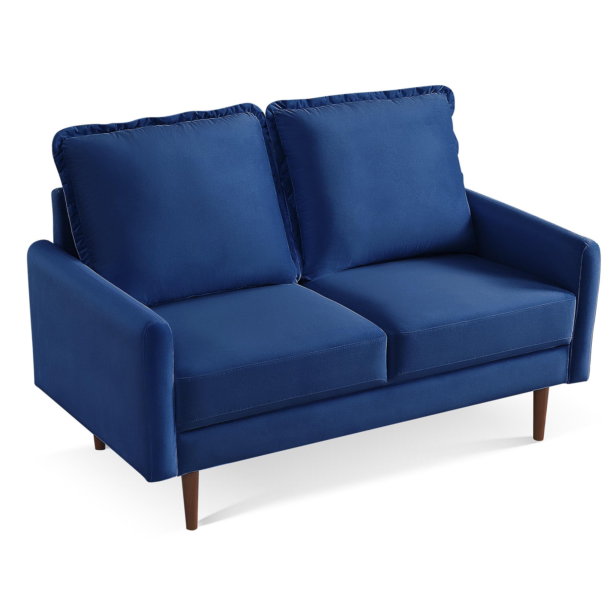 American Furniture Classics Blue 57 Inch Wide Upholstered Two Cushion Loveseat With Cambered Arms Velvet, 57' X 32' X 39'