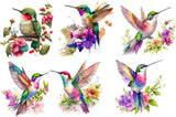 6 Piece 3x3 Hummingbirds 100% Cotton Panel Squares | Quilting Sewing Blocks MP162