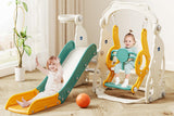 67i Toddler Slide and Swing Set - Outdoor Multi-Activity Playset for Ages 1-3, Safe Slide Design with Adjustable Swings & Basket