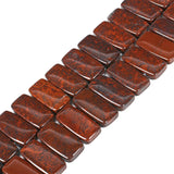 20mm Red Brecciated Jasper Fashion Flat Rectangle Loose Beads Double Holes DIY Jewelry Making Strand 8