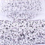 1000Pcs Flat Round Letter Beads 7x4mm with Letter F White Acrylic Beads for DIY Phone Case Glasses Decoration Bracelets Necklace
