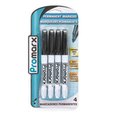 Promarx Pocket Permanent Markers, Fine Point, Black, 4 Count (PE05KPFB0448)
