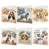 Tontut 6 Pieces Diamond Art Painted Greeting Cards, Horse Puppy Balloon 5D DIY Special Shape Diamond Card Creative Gifts, Christ