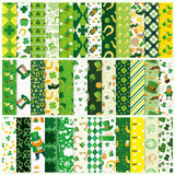 FYSUIMU 36 Sheets St. Patricks Day Pattern Paper Green Shamrock Clover Leprechaun Gold Coin Scrapbook Specialty Paper Double Si