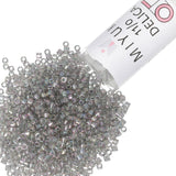 Miyuki Delica Seed Beads - Size 11/0 (1.6 mm), DB0107, Transparent Gray Iris, 7.2 g, Approx. 1440 Beads, Made in Japan