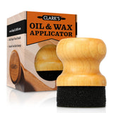 CLARK'S Food Grade Mineral Oil & Wax Applicator for Round Wood Cutting Board, Butcher Blocks, Bamboo, and Utensils - USA Maple C