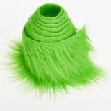 Shaggy Plush Faux Fur Fabric Precut Strips Fluffy Fuzzy Craft Fur for Gnomes Beard Hair Cosplay Costume Dwarf Decoration (Green,