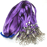 Beebel Purple Lanyard Bulk Lanyards for Id Badges Flat Lanyard with Badge Clip Swivel Hook 50 Pack