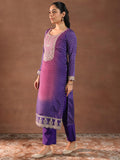 Libas Women'S Silk Blend Kurta Set (49508 Purple S