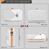 Adisa Studded Formal Party Clutch With Gold Chain For Women And Girls (Cl107-Sil),Silver,,B0CW1MTQZP