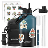 WATERSY 64oz Insulated Water Bottle (Cold for 48 Hrs),BPA Free&Leak Proof,Half Gallon Stainless Steel Water Flask,Water Jug with
