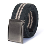 Canvas Web Belt | Cut To Fit Up To 52 | FlipTop Brushed Silver Nickel Buckle (Olive Khaki)