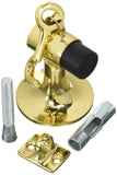 Ives FS446 3 3/4 Height Cast Brass Floor Door Stop with Manual HoldOpen Hook, Polished Brass