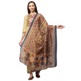 Anni Designer Women'S Cotton Straight Kurta With Palazzo & Dupatta (Reema Beige_Xxl_Beige_Xx-Large),Beige,2XL