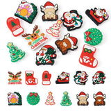 Boutigem 12Pcs Christmas Theme Silicone Focal Beads Christmas Tree Bell Snowman Cattle Deer Santa Claus Silicone Focal Beads Rub