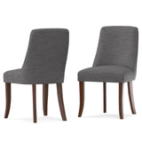 SIMPLIHOME Walden Dining Chairs - Upholstered Solid Hardwood Frame and Linen-Style Fabric Kitchen Chair Set in Slate Grey, Moder