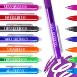Funny Pens For Adults With Erasable Gel Ink Refills Included, 8 Pack Funny Pens For Coworkers With Ink Refills, Funny Nurse Pens