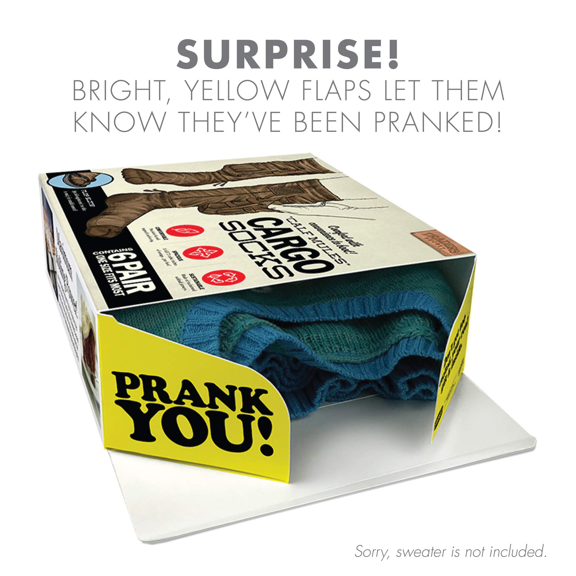 Prank Pack Prank Gift Box, Cargo Socks, Wrap Your Real Present in a Funny Authentic Prank-O Gag Present Box | Novelty Gifting Bo