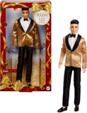 Barbie Signature 2025 Holiday Black Hair Ken Collectible Fashion Doll Wearing Full Suit with Golden Jacket in Displayable Packag